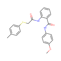 COc1ccc(NC(=O)c2ccccc2NC(=O)CSc2ccc(C)cc2)cc1 ZINC000002876618