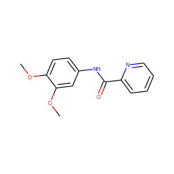 COc1ccc(NC(=O)c2ccccn2)cc1OC ZINC000003331176