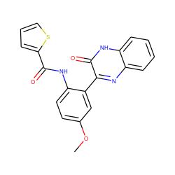 COc1ccc(NC(=O)c2cccs2)c(-c2nc3ccccc3[nH]c2=O)c1 ZINC000095561548
