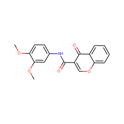 COc1ccc(NC(=O)c2coc3ccccc3c2=O)cc1OC ZINC000072113008