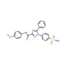 COc1ccc(NC(=O)c2nc(-c3ccccc3)n(-c3ccc(S(N)(=O)=O)cc3)n2)cc1 ZINC000169353218