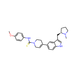 COc1ccc(NC(=S)N2CC=C(c3ccc4[nH]cc(C[C@H]5CCCN5C)c4c3)CC2)cc1 ZINC000013553519