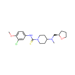 COc1ccc(NC(=S)N2CCC(N(C)C[C@H]3CCCO3)CC2)cc1Cl ZINC000003058256