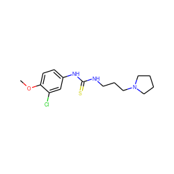 COc1ccc(NC(=S)NCCCN2CCCC2)cc1Cl ZINC000004908567