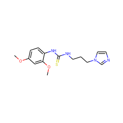 COc1ccc(NC(=S)NCCCn2ccnc2)c(OC)c1 ZINC000013679611