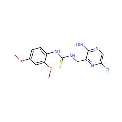 COc1ccc(NC(=S)NCc2nc(Cl)cnc2N)c(OC)c1 ZINC000071294777