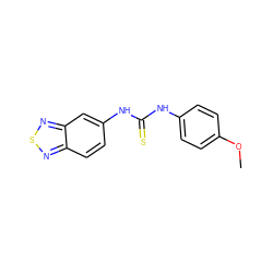COc1ccc(NC(=S)Nc2ccc3nsnc3c2)cc1 ZINC000008683197