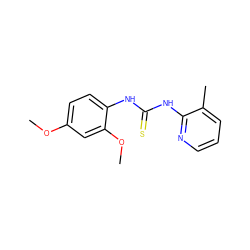 COc1ccc(NC(=S)Nc2ncccc2C)c(OC)c1 ZINC000002885280