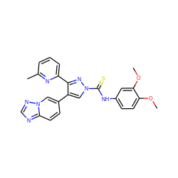 COc1ccc(NC(=S)n2cc(-c3ccc4ncnn4c3)c(-c3cccc(C)n3)n2)cc1OC ZINC000072127785