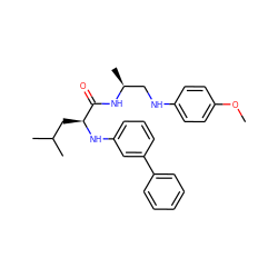 COc1ccc(NC[C@H](C)NC(=O)[C@H](CC(C)C)Nc2cccc(-c3ccccc3)c2)cc1 ZINC000028571212