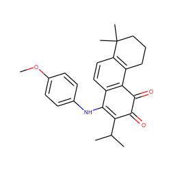 COc1ccc(NC2=C(C(C)C)C(=O)C(=O)c3c2ccc2c3CCCC2(C)C)cc1 ZINC000101075713