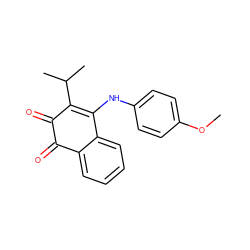 COc1ccc(NC2=C(C(C)C)C(=O)C(=O)c3ccccc32)cc1 ZINC000101042574