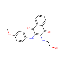 COc1ccc(NC2=C(NCCO)C(=O)c3ccccc3C2=O)cc1 ZINC000013153908