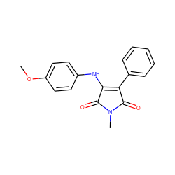 COc1ccc(NC2=C(c3ccccc3)C(=O)N(C)C2=O)cc1 ZINC000013671643