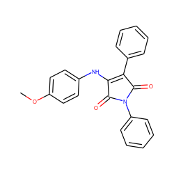 COc1ccc(NC2=C(c3ccccc3)C(=O)N(c3ccccc3)C2=O)cc1 ZINC000013671641