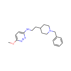 COc1ccc(NCCC2CCN(Cc3ccccc3)CC2)nn1 ZINC000013863631