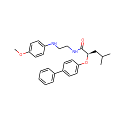 COc1ccc(NCCNC(=O)[C@@H](CC(C)C)Oc2ccc(-c3ccccc3)cc2)cc1 ZINC000028572035