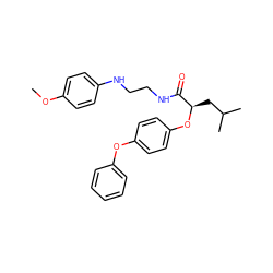 COc1ccc(NCCNC(=O)[C@@H](CC(C)C)Oc2ccc(Oc3ccccc3)cc2)cc1 ZINC000028572114