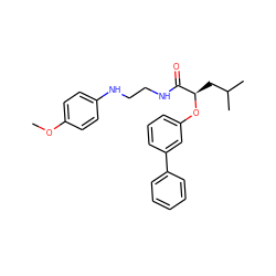 COc1ccc(NCCNC(=O)[C@@H](CC(C)C)Oc2cccc(-c3ccccc3)c2)cc1 ZINC000028571000