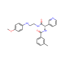 COc1ccc(NCCNC(=O)[C@@H](NC(=O)c2cccc(C)c2)c2cccnc2)cc1 ZINC000028528839