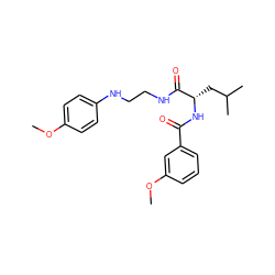 COc1ccc(NCCNC(=O)[C@H](CC(C)C)NC(=O)c2cccc(OC)c2)cc1 ZINC000013490298