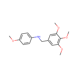 COc1ccc(NCc2cc(OC)c(OC)c(OC)c2)cc1 ZINC000001511311