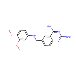 COc1ccc(NCc2ccc3nc(N)nc(N)c3c2)cc1OC ZINC000049583069