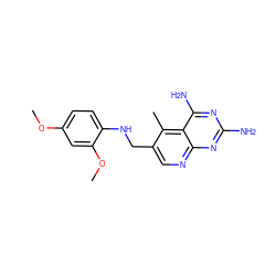 COc1ccc(NCc2cnc3nc(N)nc(N)c3c2C)c(OC)c1 ZINC000003814950