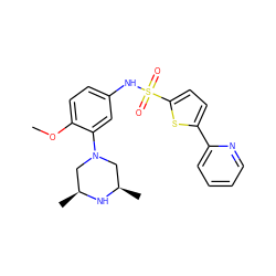 COc1ccc(NS(=O)(=O)c2ccc(-c3ccccn3)s2)cc1N1C[C@H](C)N[C@H](C)C1 ZINC000029124821