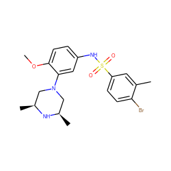 COc1ccc(NS(=O)(=O)c2ccc(Br)c(C)c2)cc1N1C[C@H](C)N[C@H](C)C1 ZINC000038217356