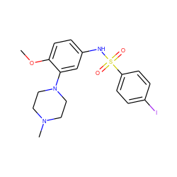 COc1ccc(NS(=O)(=O)c2ccc(I)cc2)cc1N1CCN(C)CC1 ZINC000003923836