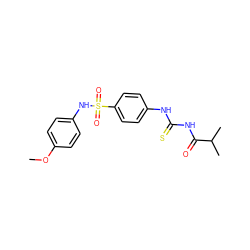 COc1ccc(NS(=O)(=O)c2ccc(NC(=S)NC(=O)C(C)C)cc2)cc1 ZINC000002137100