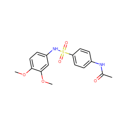 COc1ccc(NS(=O)(=O)c2ccc(NC(C)=O)cc2)cc1OC ZINC000000816826