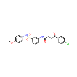 COc1ccc(NS(=O)(=O)c2cccc(NC(=O)CCC(=O)c3ccc(Cl)cc3)c2)cc1 ZINC000008686640