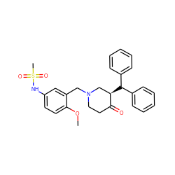 COc1ccc(NS(C)(=O)=O)cc1CN1CCC(=O)[C@H](C(c2ccccc2)c2ccccc2)C1 ZINC000034000599