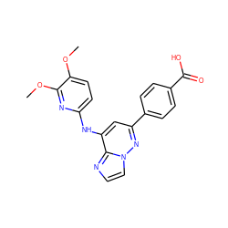 COc1ccc(Nc2cc(-c3ccc(C(=O)O)cc3)nn3ccnc23)nc1OC ZINC000207361590