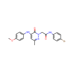 COc1ccc(Nc2cc(C)nn(CC(=O)Nc3ccc(Br)cc3)c2=O)cc1 ZINC000096271778