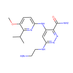 COc1ccc(Nc2cc(NCCN)nnc2C(N)=O)nc1C(C)C ZINC000169308340