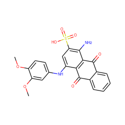 COc1ccc(Nc2cc(S(=O)(=O)O)c(N)c3c2C(=O)c2ccccc2C3=O)cc1OC ZINC001772584953