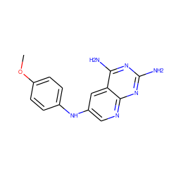 COc1ccc(Nc2cnc3nc(N)nc(N)c3c2)cc1 ZINC000096269976