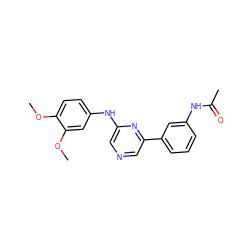 COc1ccc(Nc2cncc(-c3cccc(NC(C)=O)c3)n2)cc1OC ZINC000013679234