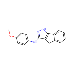 COc1ccc(Nc2n[nH]c3c2Cc2ccccc2-3)cc1 ZINC000071788704