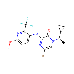 COc1ccc(Nc2nc(Br)cn([C@H](C)C3CC3)c2=O)c(C(F)(F)F)n1 ZINC000043021335