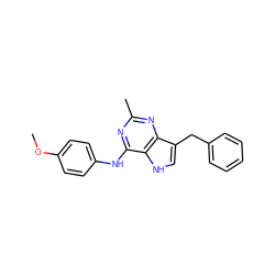 COc1ccc(Nc2nc(C)nc3c(Cc4ccccc4)c[nH]c23)cc1 ZINC000169331505