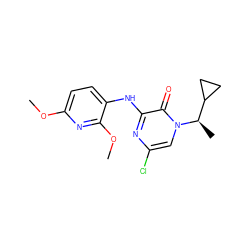 COc1ccc(Nc2nc(Cl)cn([C@H](C)C3CC3)c2=O)c(OC)n1 ZINC000049126073