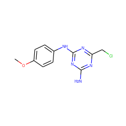 COc1ccc(Nc2nc(N)nc(CCl)n2)cc1 ZINC000018100919