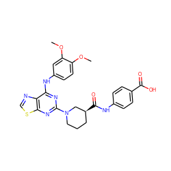 COc1ccc(Nc2nc(N3CCC[C@H](C(=O)Nc4ccc(C(=O)O)cc4)C3)nc3scnc23)cc1OC ZINC000095575782