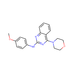 COc1ccc(Nc2nc(N3CCOCC3)c3ccccc3n2)cc1 ZINC000000072432