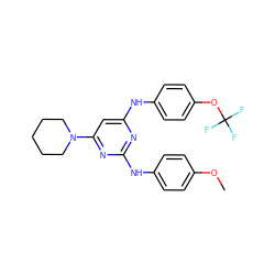 COc1ccc(Nc2nc(Nc3ccc(OC(F)(F)F)cc3)cc(N3CCCCC3)n2)cc1 ZINC000073166821