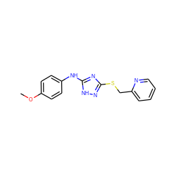 COc1ccc(Nc2nc(SCc3ccccn3)n[nH]2)cc1 ZINC000014964207